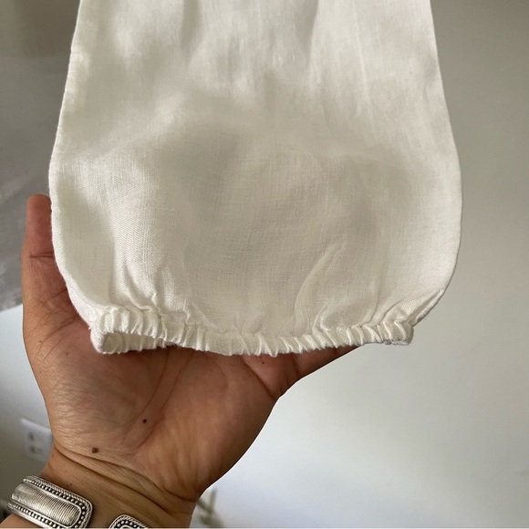 Sundance White Tunic 100% Linen size Medium preowned - Picture 3 of 5